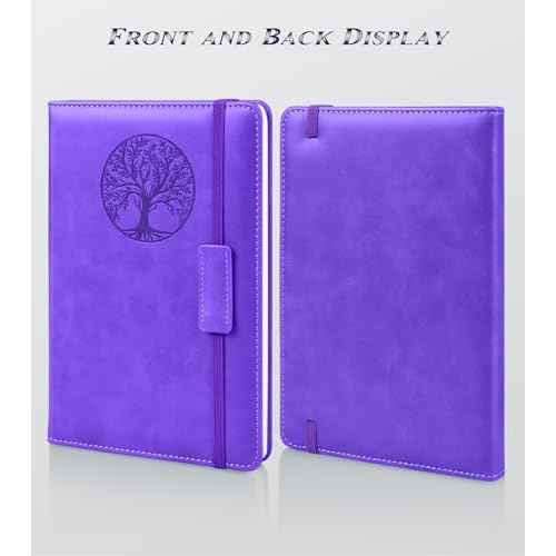 Lined Journal Notebook for Women Men,256 Pages A5 Hardcover Leather Journals for Writing,Travel,Business,Work & School,College Ruled Notebooks for Note Taking,Diary Notepad 5.7"¡¿8.3" purple