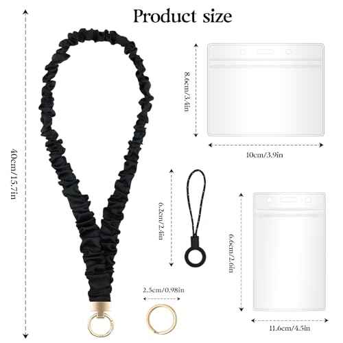 Stretchy Scrunchie Lanyard for ID Badges and Keys, Cute Stretchy Teacher Lanyard for Teacher, Nurse, Cruise Ship
