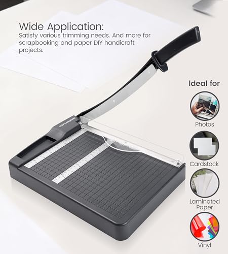 DIAPHANORNIS Grey 12-Inch Heavy Duty Guillotine Paper Cutter with Safety Guard