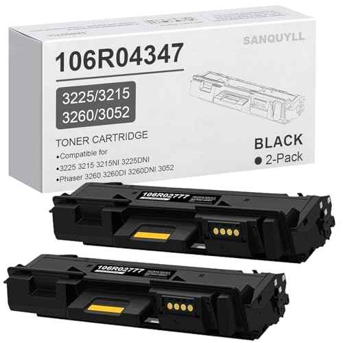 3225 Toner Cartridge 106R02777 Compatible for Xerox 106R02777 106R02775 Compatible for Xerox WorkCentre 3215 3225 3215NI 3225DNI 3225V 3052 3260 3260DNI 3260VI Printers (Black 2pack)