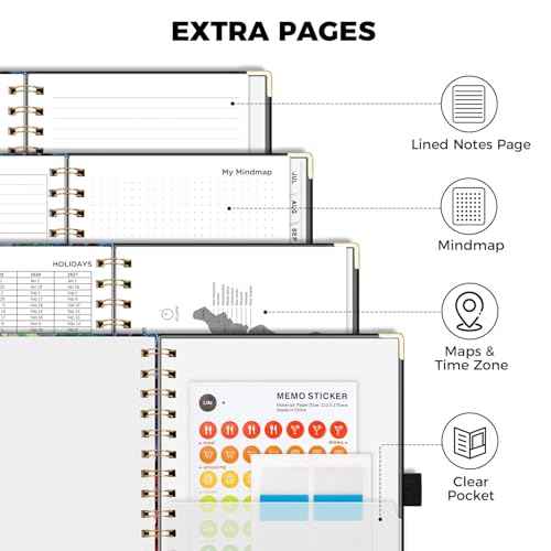 AHGXG 2026 Planner, Weekly and Monthly Planner for Women, Jan 2026 - Dec 2026, Medium Size (5.7" x 8.3"), Calendar 2026, Hardcover with Monthly Tabs, Spiral-Bound, 100 GSM Thick Paper, Colourful Tree