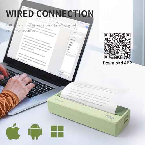 Rongta Portable Printer Wireless for Travel, 300DPI Thermal Inkless Bluetooth Mobile Printer, Support 8.5" X 11" US Letter, Compatible with Android iOS Phone & Laptops (Green)