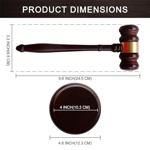 Personalized Wooden Gavel and Sound Block Set - Custom Engraved Judge Lawyer Gift
