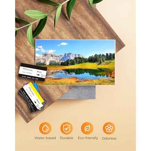 711XL Ink Cartridges 4-Pack Replacement Kit for 711 XL Bundle for DesignJet T120 T125 T130 T520 T525 T530 Printer (1 Black, 1 Cyan, 1 Magenta, 1 Yellow, 4 Pack)