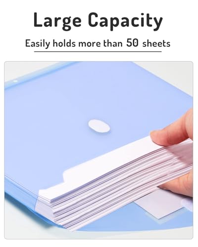 Forvencer Binder Pocket 10 Pack Heavyweight Plastic File Folders with Label Holder