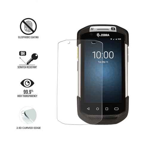 5pcs Tempered Glass Screen Protector for Zebra Symbol TC70 TC70X TC72 TC75 TC75X TC77 Handheld Barcode Scanner Mobile Computer,9H Premium Quality