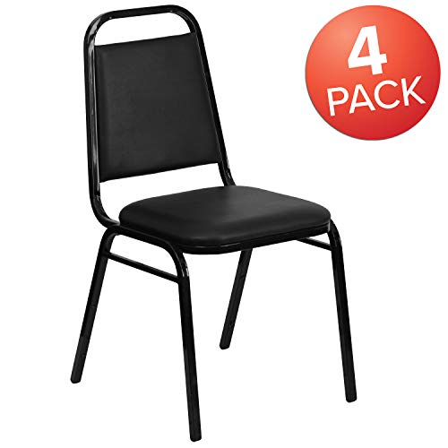 Flash Furniture Hercules Vinyl Banquet Chair Set of 4 - Black