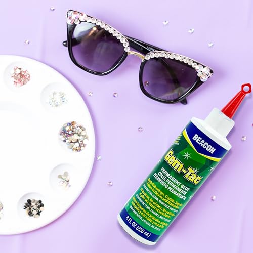 Beacon Gem-Tac Permanent Rhinestone Glue 2 oz – Clear Drying Adhesive