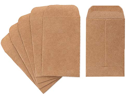 Purple Q Crafts 500 Pack Coin Envelopes 2.25x3.5 Inch Gummed Flap Small Parts & Money Storage