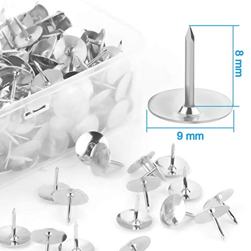 Thumb Tacks 500-Count 3/8" Steel Push Pins in Silver - Office Corkboard Tacks