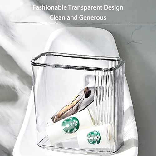Transparent Trash can Wastebasket, Bathroom Trash Can with Lid, 3.5 Gallon Kithen Garbage Can for Bathroom, Bedroom, Kitchen, Office, Craft Room (Transparently Green Without Cover)