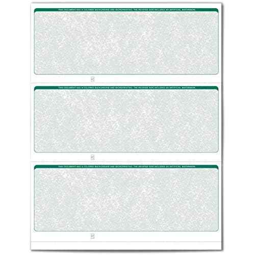 VersaCheck ValueChex - 1500 Blank Business Standard Checks - Green Classic - 500 Sheets Form #3000