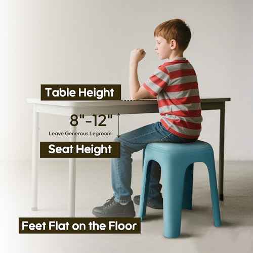 6 Pack Stackable Classroom Stools 18 Inch Nesting Plastic Stools Portable Backless Chairs for Classroom, Students, Adults, Living Room, Dining Room, Office Home