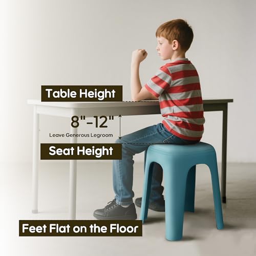 Anywish Multi Color 6-Pack 18-Inch Stackable Classroom Plastic Stools