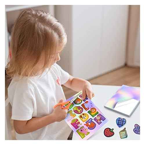 100 Sheets Holographic Sticker Paper 8.5 x11 inch for Inkjet Printer & Laser Printer US letter size Holographic Printable Vinyl Rainbow Sticker Printer Paper Adhesive Waterproof Vinyl