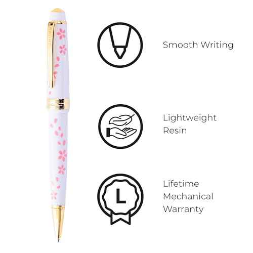 Cross Bailey Light Cherry Blossom Glossy White Resin with Gold PVD Appointments Ballpoint Pen