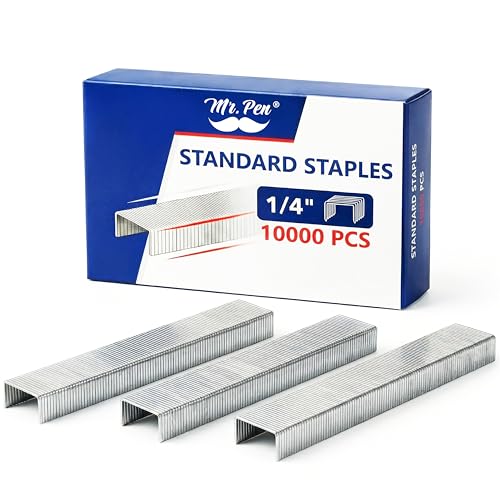 Mr. Pen Staples for Staple Gun 20 Sheets Capacity 1/4 Inch Leg - 10,000 Staples