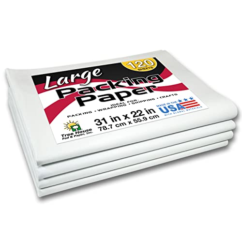 Tree House Packing Paper for Moving – 120 LARGE Newsprint Sheets 31”