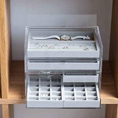 Muji Acrylic Stackable 2-Drawer Storage Case, Large, 25.5cm Width x 17cm Depth x 9.5cm Height