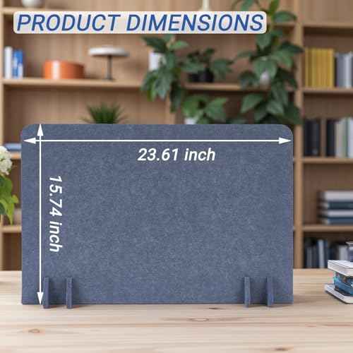 Desk Divider Privacy Panel (2 Pack) 24" x 16" - Portable Desk Partition & Dividers for Office, Home Study & School Exams - Focus Enhancing Privacy Shield - Gray