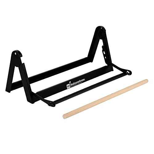 Restaurantware-20.2 x 6.7 x 8 Inch Wrapping Roll Cutter, 1 Wall Mountable Butcher Paper Holder - Serrated Blade, Rubber Feet, Black Steel Paper Cutter Stand, Versatile, For 18 Inch Butcher Paper