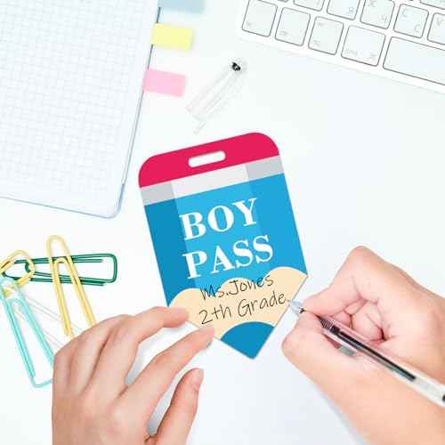 6 Sets Hall Passes for Classrooms, PVC Hall Lanyards Passes for Hall Bathroom Library Office Boy Girl and Nurse Ideal for Classroom School Supplies. (Pencil)