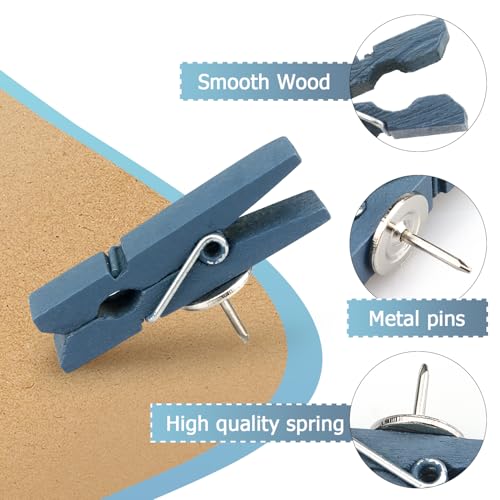 50 Pcs Wooden Clips Push Pins Tacks for Cork Board Artwork Morandi – JOANCÉE