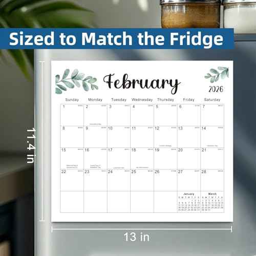 2026 Magnetic Fridge Calendar 18 Monthly Magnetic Calendar for Refrigerator 2026 Wall Calendar Planner Runs from January 2026 Until June 2027 Easy Organizing Markers Tearable (Nature)