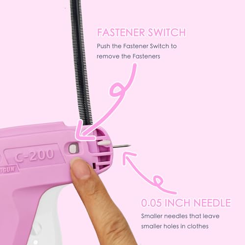 Liumai Pink Mini Stitch Gun for Clothes – Quick Repair Kit with 2000 Fasteners