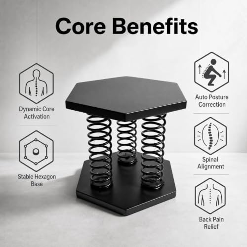 Deep Squat Stool with Springs – Posture Support, Core Activation, Pre-assembled Stainless Steel
