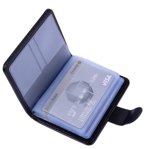 Wisdompro RFID Blocking Credit Card Holder Vertical Black Wallet with 20 Slots