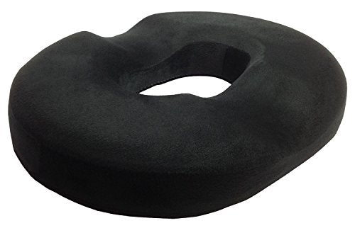 Kieba Hemorrhoid Donut Cushion - Ultra Premium Support Pillow, Black, 18 Inches