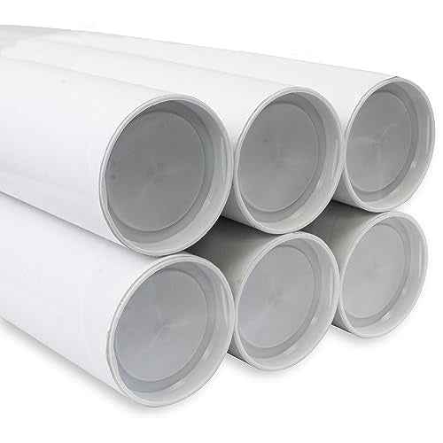 MagicWater Supply Mailing Tube 3 in x 18 in White6 Packfor Shipping and Storage of Posters, Arts, Crafts, and Documents