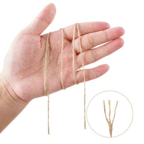 KINGLAKE Natural Jute Twine String - 2mm Twine String for Crafts 328 Feet 3 Ply Jute Rope for Gift Wrapping Christmas Packing Arts Decoration Wedding Gardening