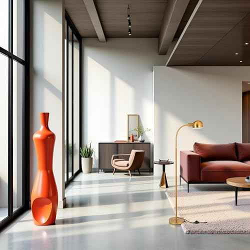 Adjustable LED Floor Lamp with Flexible Gooseneck, Rotatable Shade, E26 Socket, Sturdy 10" Base ? Modern Reading Light for Living Room, Bedroom, Office (Golden)