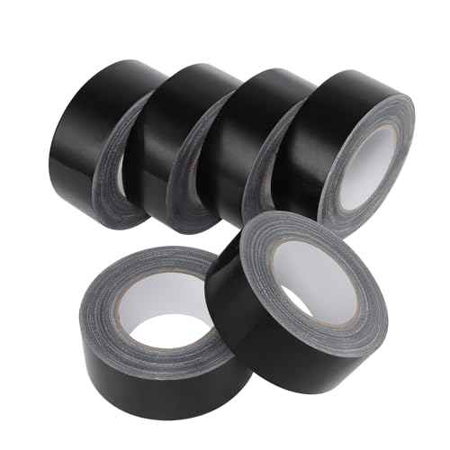 Lichamp 6 Rolls Heavy Duty Thicker Black Duct Tapes, 17 mil No Residue Duct Tape for Packaging Taping Sealing Repairing Tying, Wide Tape for DIY or Commercial Use, 2 Inches x 25 Yards, B206BK