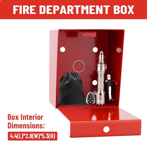 Fire Department Box With Lock Hole Red Heavy Duty Stell