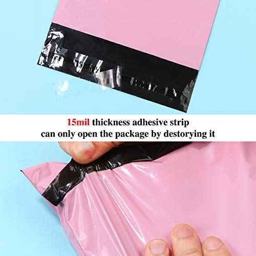 6.7 x 9.45 inch Poly Mailer Envelopes Shipping Bags with Self Adhesive, Waterproof and Tear-Proof Postal Bags, Pink (50 pcs)