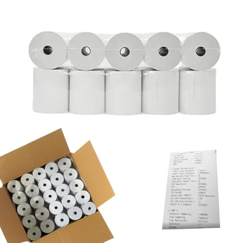 3" x 165' 1 Ply Bond (Non-Thermal) Receipt Paper - POS Cash Register Paper for Kitchen Printers, TMU200 SRP275, Star SP700, and More (50 Rolls)