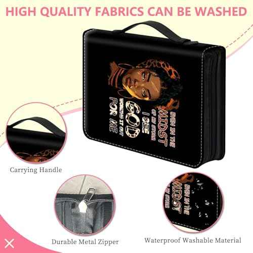 Bible Covers for Women, PU Leather Bible Case with Pockets and Zipper, Large Size Bible Carrying Case Fits Books Up to 10.9" x 7.8" x 1.9¡±, Bible Holder Bag for Girls, Leopard Black Cool Girl