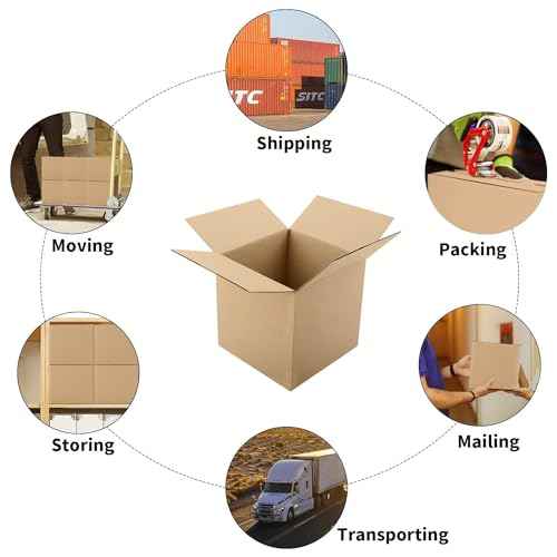 Mat Board Center, 7x7x7 Inches Shipping Boxes for Mailing Moving Packaging, 25 Pack Corrugated Cardboard Boxes for Small Business, Kraft