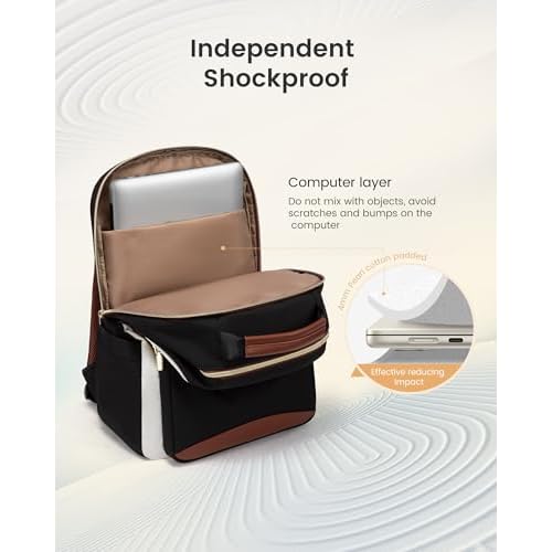 LOVEVOOK Laptop Backpack for Women, 15.6 Inch Work Business Backpack Purse for Teacher, Waterproof Nurse Bag College Bookbag for School, Casual Personal Item Travel Bag College Daypack