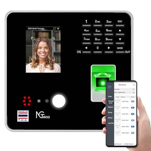 NGTeco Time Clocks for Employees Small Business with Face, Finger Scan, RFID and PIN Punching in One, MB2 Office Time Card Machine Automatic Punch with APP for iOS Android (0 Monthly Fee)