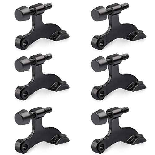 HOMOTEK Black 6 Pack Adjustable Heavy Duty Door Stopper with Rubber Tips