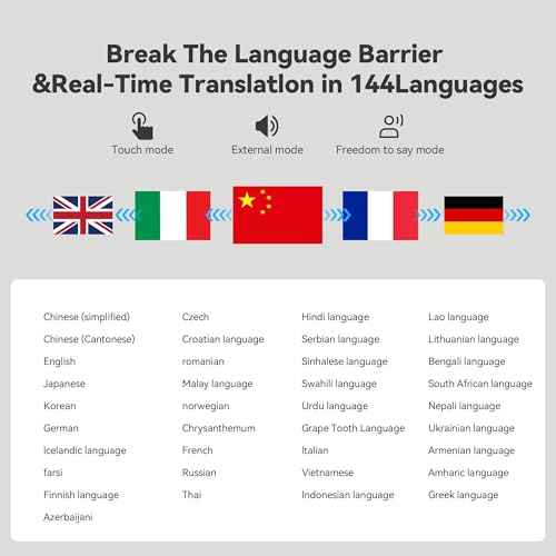 AI Translation Earbuds Real-Time Wireless Earbuds 144 Languages & Accents Earbuds Audifonos Traductores Ingl?s Espa?ol Translator Earbuds for Travel Business Learning (Dark Black)