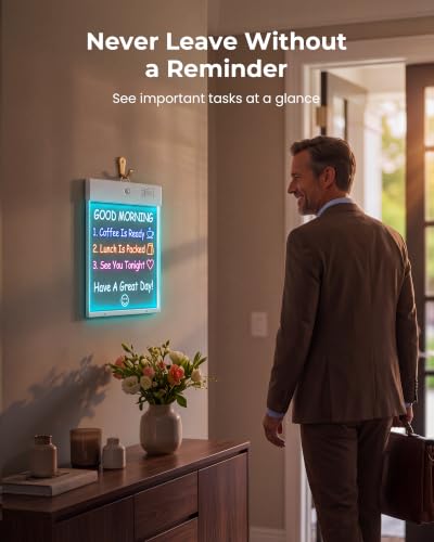 Rechargeable Magnetic Fridge Message Board with Motion Sensor LED Light