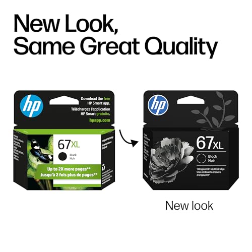 HP 67XL Black High-Yield Ink Cartridge for HP DeskJet & Envy Series - One Size