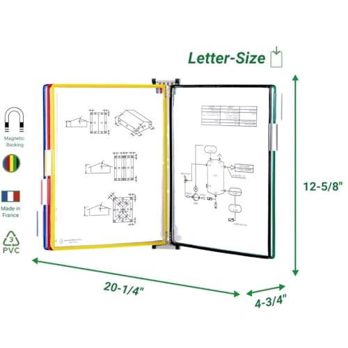 Tarifold Wall Mount Reference System with 5 Color-Coded Pockets - Expandable Office Organizer