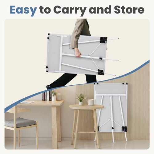 DUMOS White Magnetic Dry Erase Board with Silver Frame, 40x28 Inches, Adjustable Easel Stand