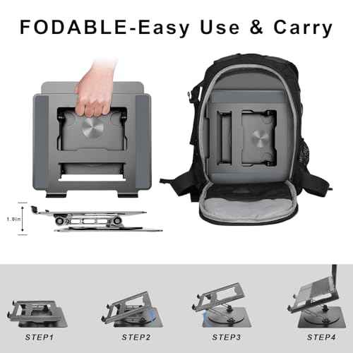 DUCHY Adjustable 360¡Æ Rotating Laptop Stand - Ergonomic, Portable, 22Lbs Heavy Duty - Compatible with MacBook Air/Pro & All 17-Inch Laptops